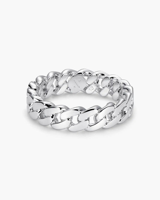 Women's Cuban Link Ring Silver