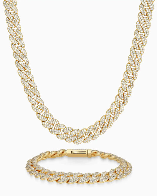 Women's Iced Out Cuban Set 8mm
