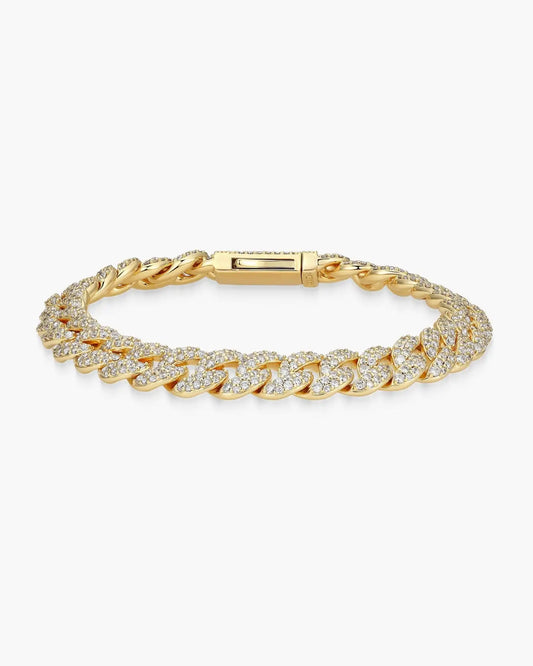 Women's Iced Out Cuban Link Bracelet 8mm