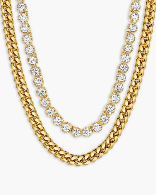 Women's Cuban + Tennis Chain Stack 3mm + 3mm