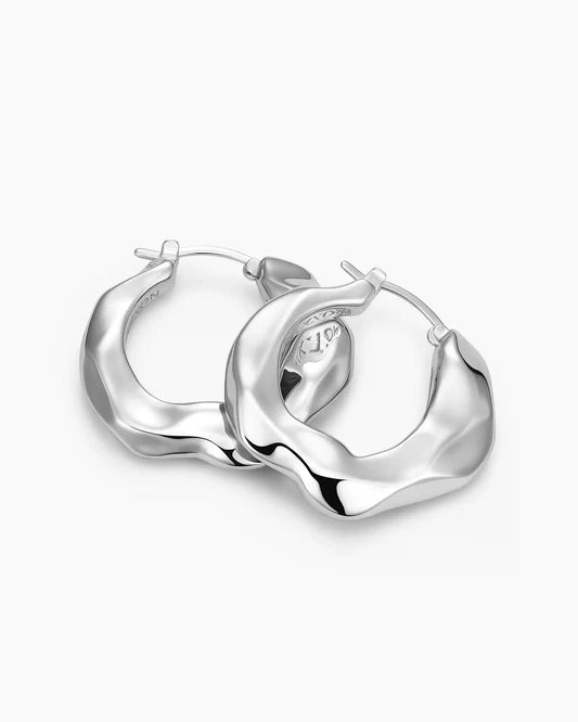 Women's Hammered Hoop Earrings