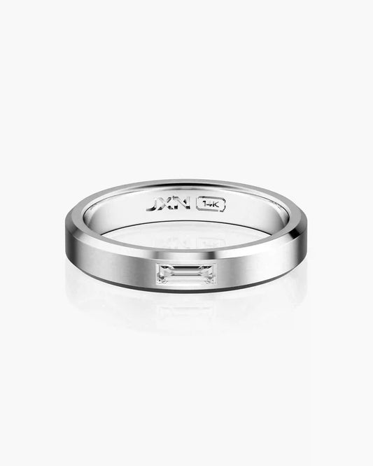 Beveled Diamond Baguette Band 4mm
