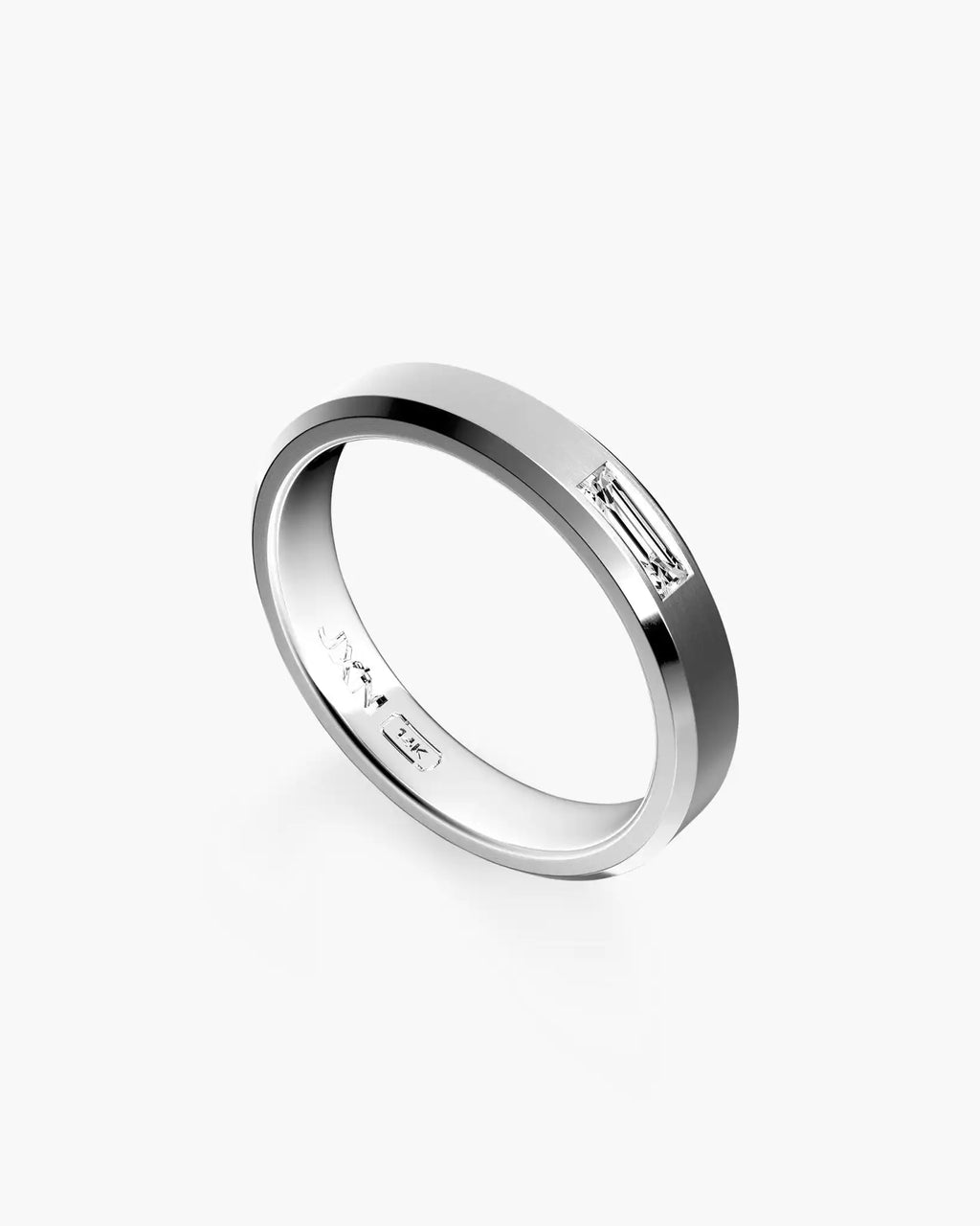 Beveled Diamond Baguette Band 4mm