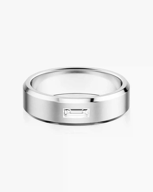 Beveled Diamond Baguette Band 6mm
