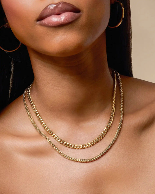 Women's Cuban + Franco Chain Stack