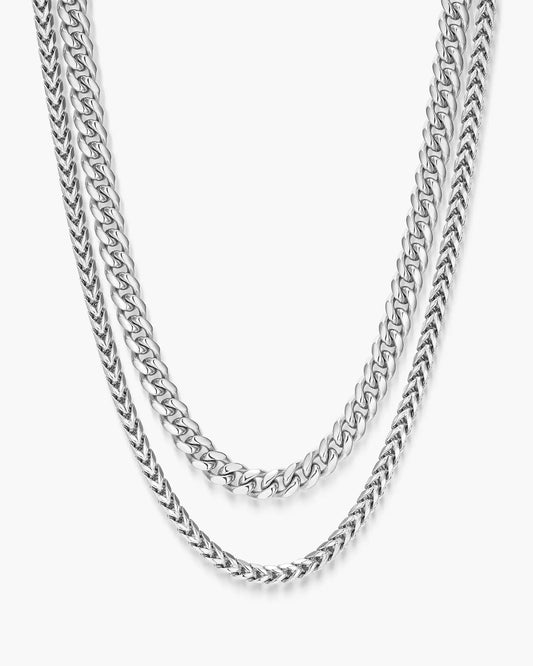 Women's Cuban + Franco Chain Stack