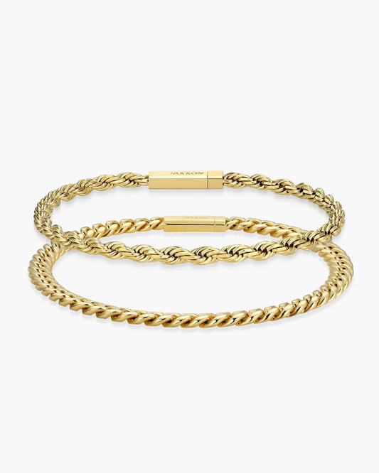 Cuban + Rope Bracelet Stack