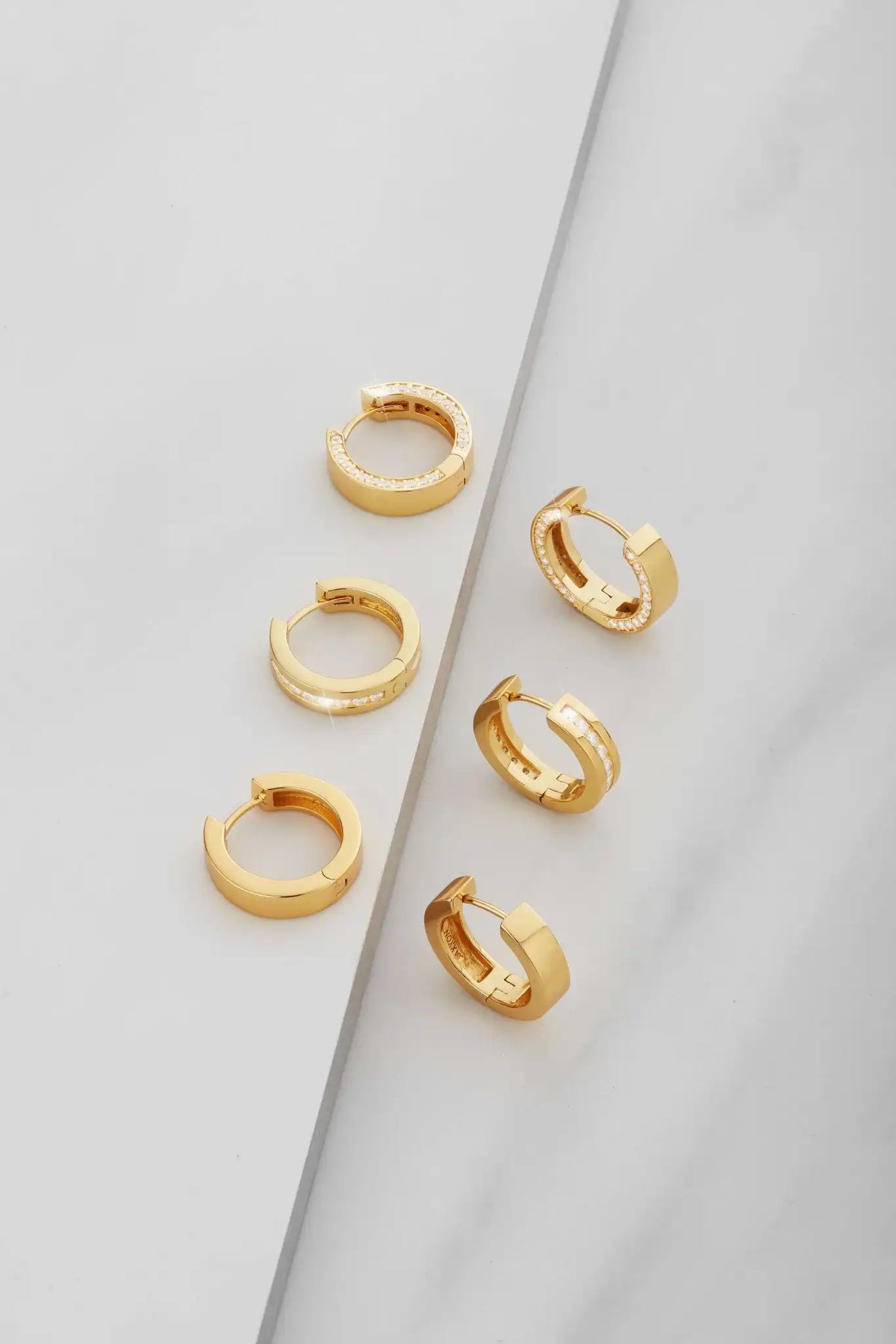 Studded Inset Hoop Earrings