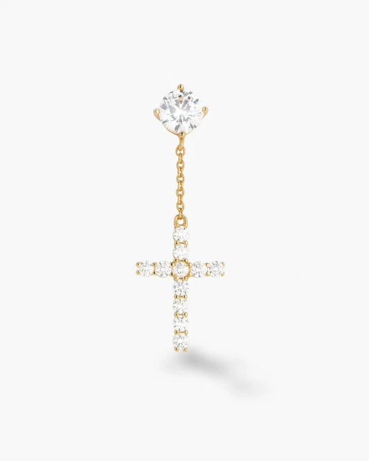 Hanging Cross Stud Earring