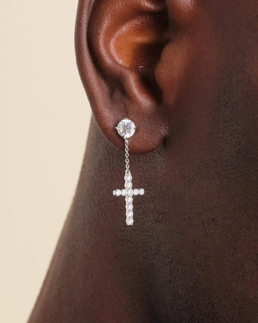 Hanging Cross Stud Earring