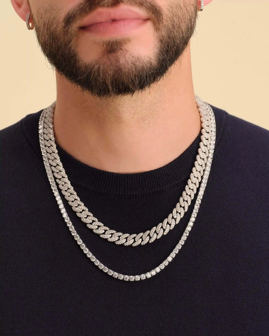 Iced Chain Stack Silver