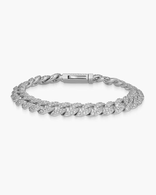 Women's Iced Out Cuban Link Bracelet 8mm
