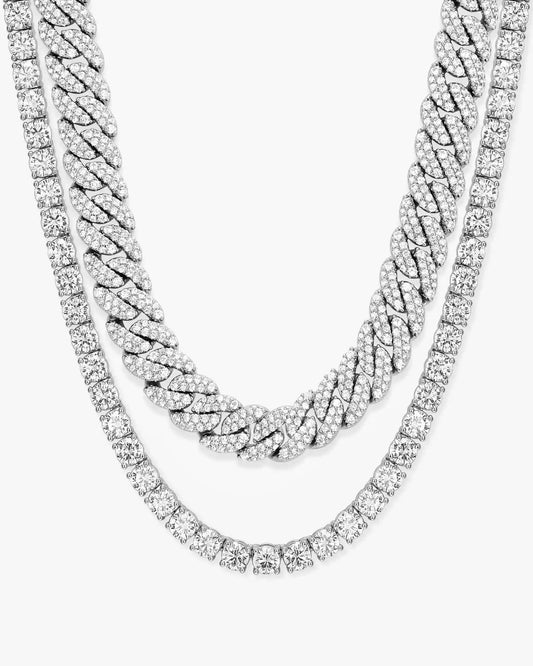 Iced Chain Stack Silver