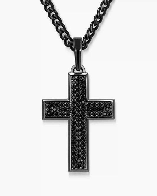 Iced Out Mosaic Cross Pendant