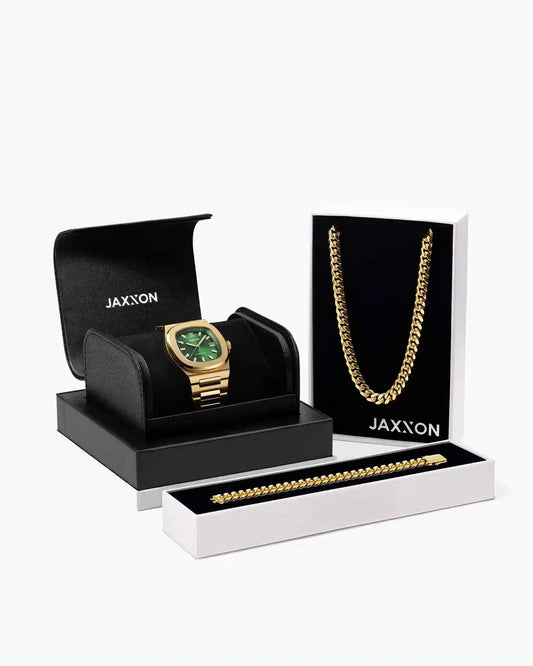 JX1 Automatic Watch + Cuban Set 8mm
