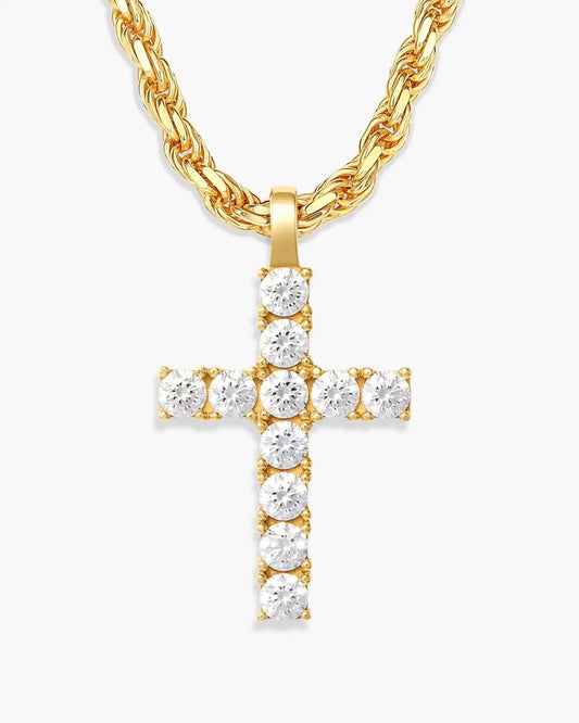 Micro Studded Cross Pendant