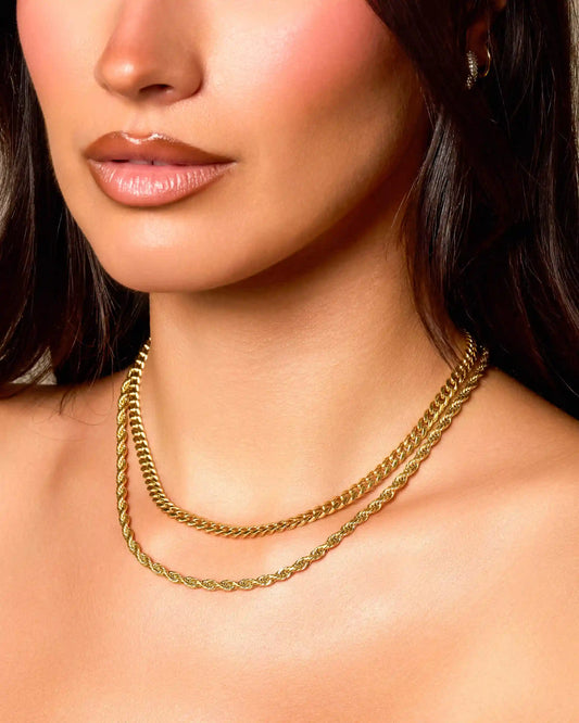 Women's Cuban + Rope Chain Stack 3mm + 3mm