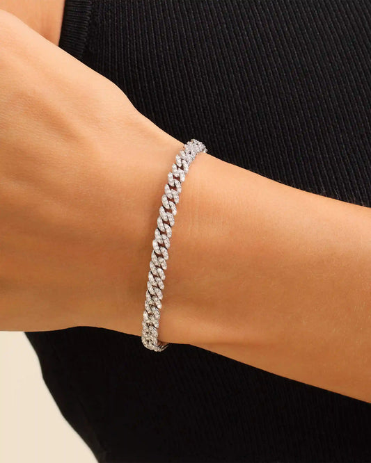 Women's Iced Out Cuban Link Bracelet 5mm