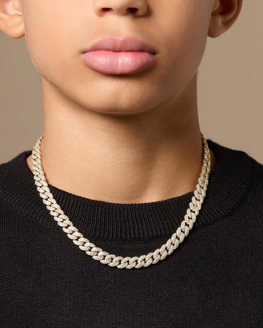 Youth Iced Out Cuban Link Chain 8mm