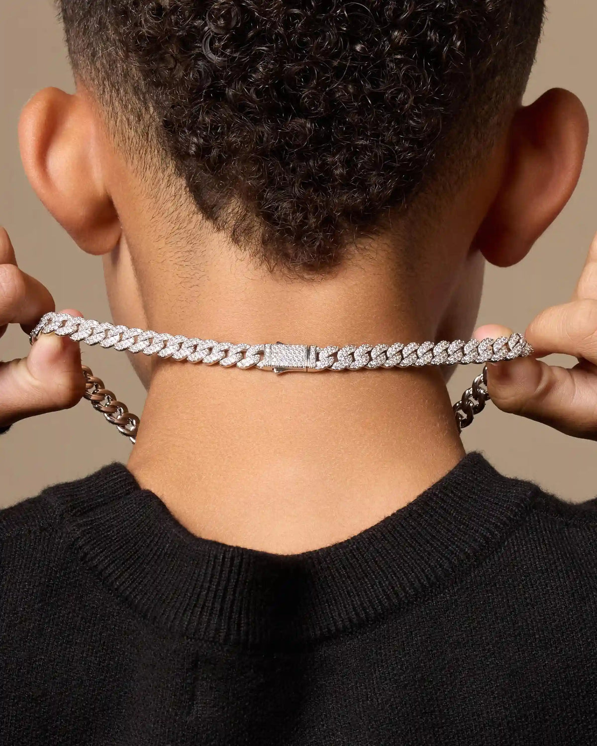 Youth Iced Out Cuban Link Chain 8mm