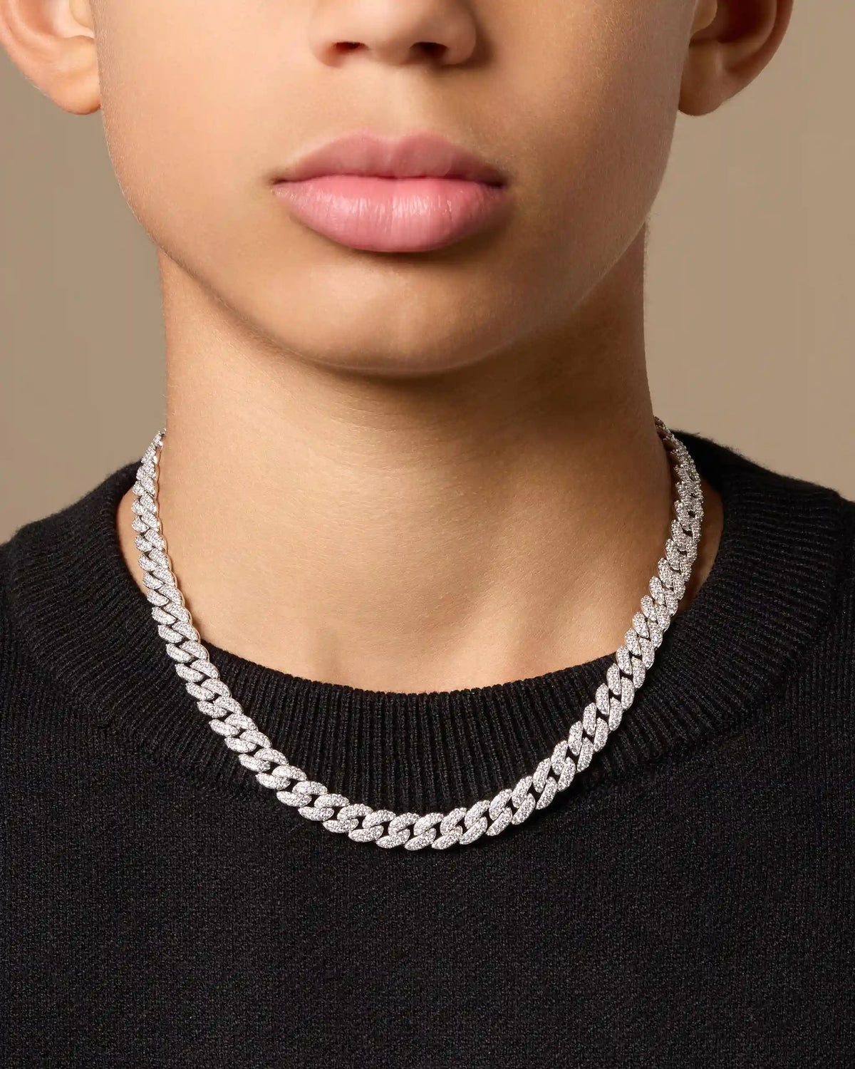 Youth Iced Out Cuban Link Chain 8mm